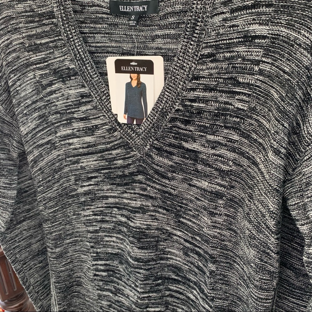 Ellen Tracy Black/Ivory Sweater S - Picture 4 of 4
